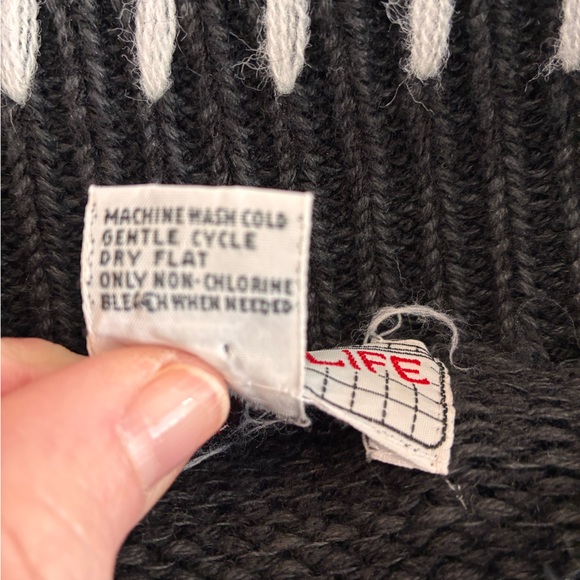 Vintage Spice of Life Brown & Black Striped & Argyle Knit Sweater -shoulder pads - Picture 8 of 11